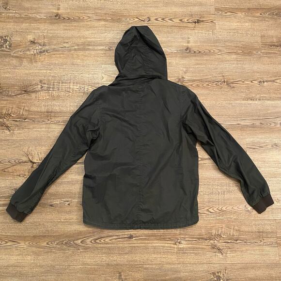 Lanvin Men's size Medium Gray / Green Silk and Viscose Hooded Windbreaker Jacket - Picture 5 of 8